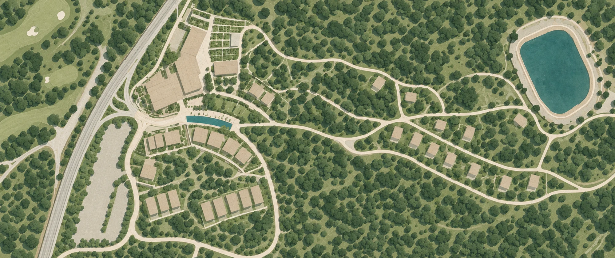 Two-dimensional masterplan drawing of the estate